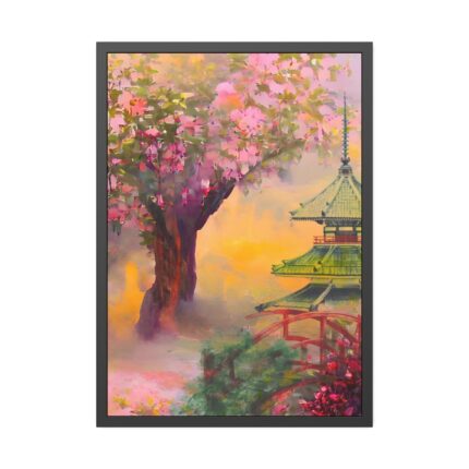 Japanese Pear Blossom Garden Art Framed Poster