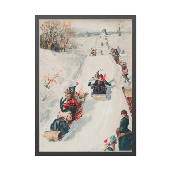 93830-44.jpg Tobogganing by L. Prang & Co Framed Poster