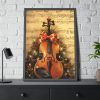 93830-67.jpg Vintage Christmas Cello Music Framed Poster