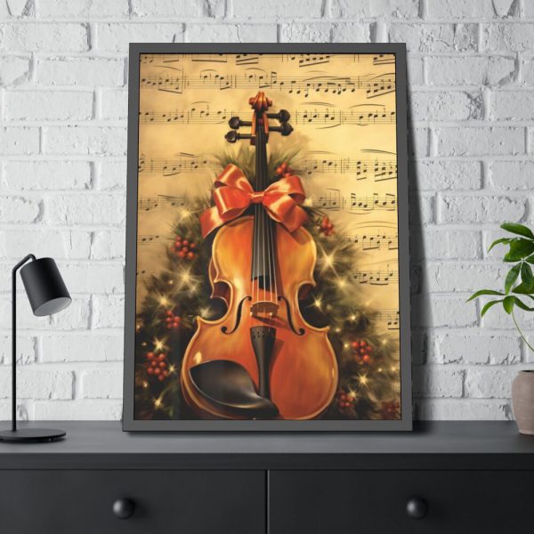 93830-67.jpg Vintage Christmas Cello Music Framed Poster