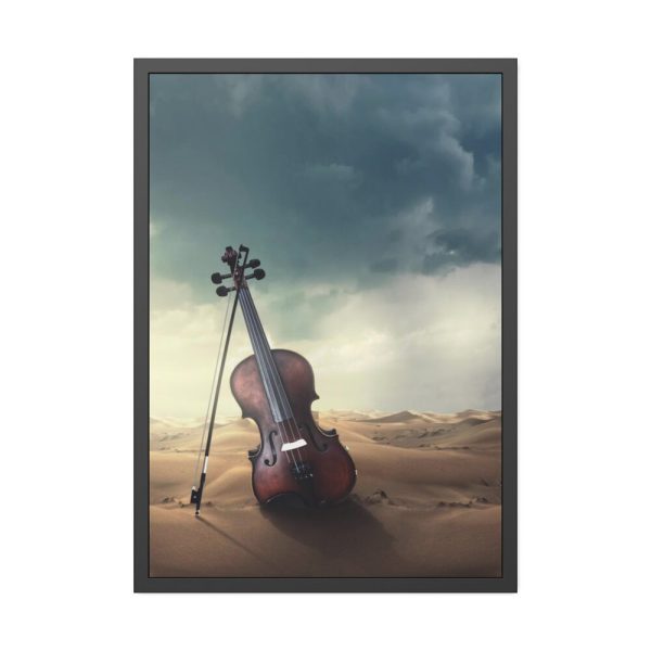 93830-72.jpg Violin Deser Framed Poster