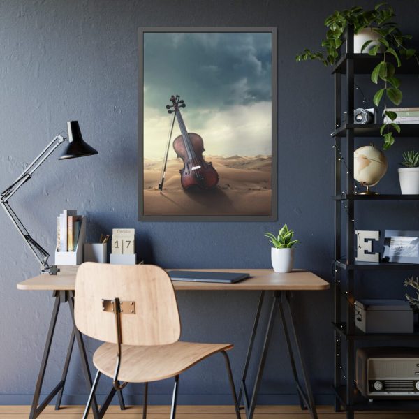 93830-74.jpg Violin Deser Framed Poster