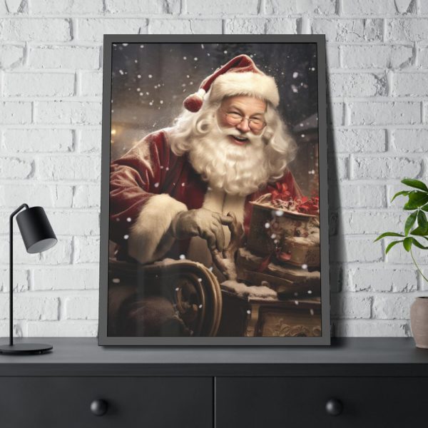 93830-87.jpg Santa Claus On A Sleigh Framed Poster