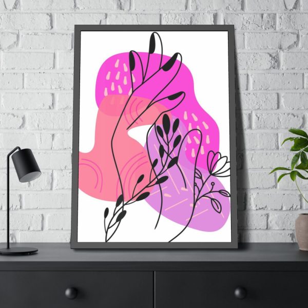 93831-123.jpg Abstract Pattern-Filled Shapes With a Line-Art Framed Poster