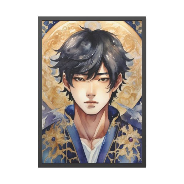 93831-140.jpg Boy Drawn In Watercolor Framed Poster