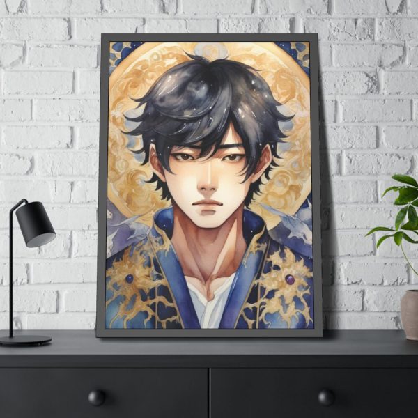 93831-143.jpg Boy Drawn In Watercolor Framed Poster