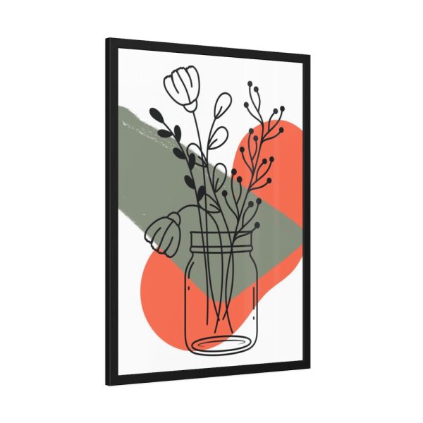 93831-177.jpg Abstract Mason Jar Flower Line Art Framed Poster
