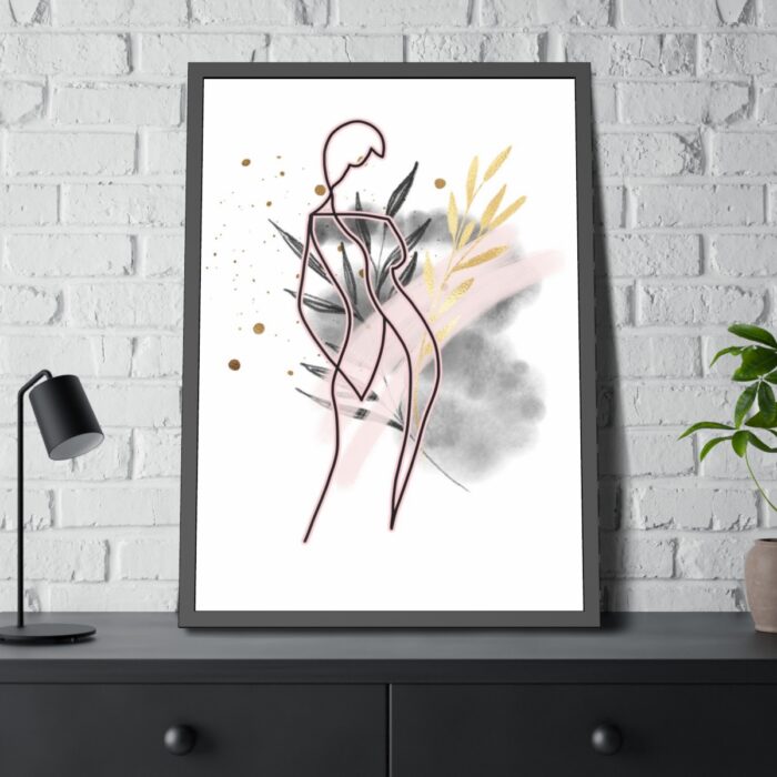 Plant Composition and a Pink and Black Line Art Framed Poster - Image 8
