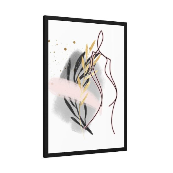 93831-185.jpg Pink and Black Line Art Overlay of a Woman Framed Poster