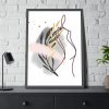 93831-187.jpg Pink and Black Line Art Overlay of a Woman Framed Poster