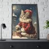 93831-199.jpg Winter Christmas Cat Framed Poster