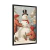 93831-213.jpg Vintage Children Building A Snowman Framed Poster