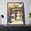 93831-223.jpg LIittle Children With Snowman Framed Poster
