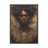 African Man Drawn In Watercolor Framed Poster