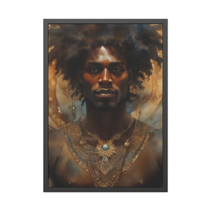 African Man Drawn In Watercolor Framed Poster - Image 5