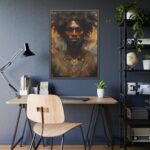 African Man Drawn In Watercolor Framed Poster - Image 7