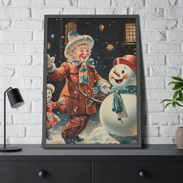 93831-251.jpg Child and Snowman Framed Poster