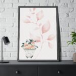 Vintage Lychee Bowl Illustration Framed Poster - Image 8