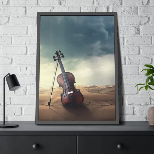 93831-75.jpg Violin Deser Framed Poster