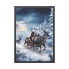 93831-88.jpg Santa And Reindeer In Snow Framed Poster