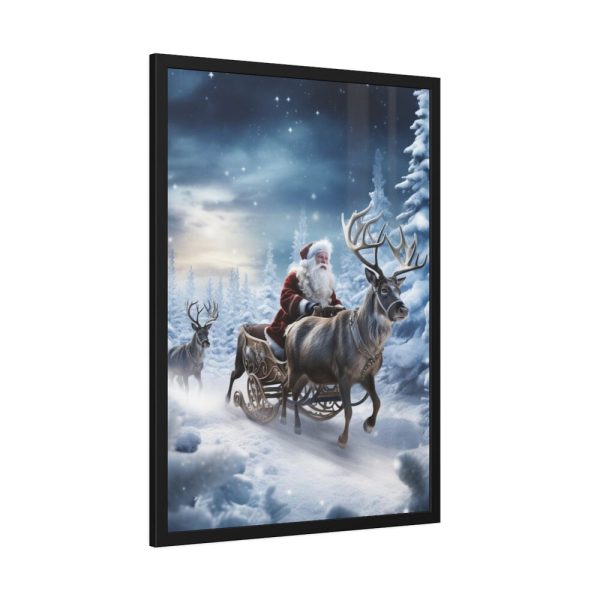 93831-89.jpg Santa And Reindeer In Snow Framed Poster