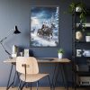 93831-90.jpg Santa And Reindeer In Snow Framed Poster