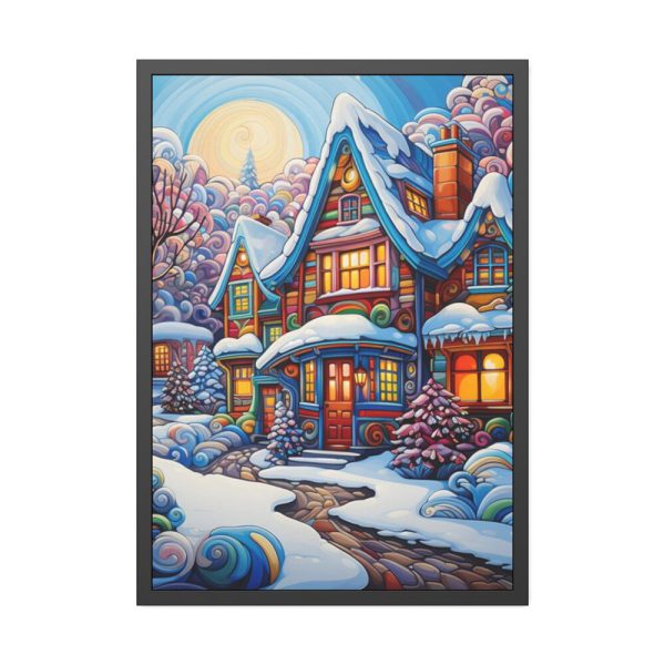 93831-92.jpg Christmas House Fantasy Art Framed Poster