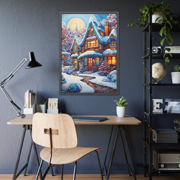 93831-94.jpg Christmas House Fantasy Art Framed Poster