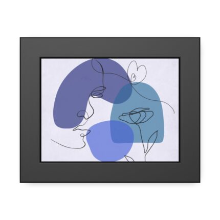 Contemporary Line Art Of A Face Framed Poster