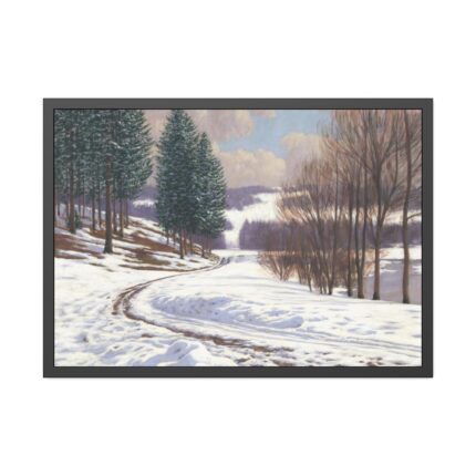 Winter Country Vintage Nature by Viktor Olgyai Framed Poster