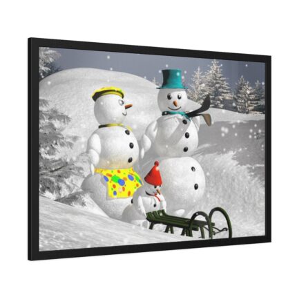 Snowman on Christmas Framed Poster