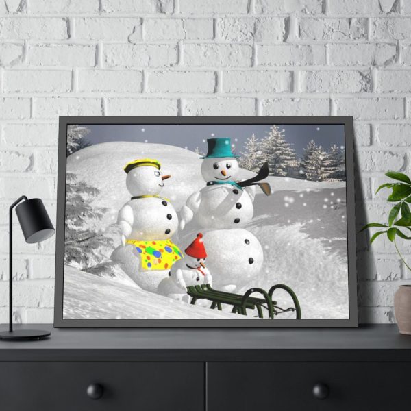 93854-127.jpg Snowman on Christmas Framed Poster