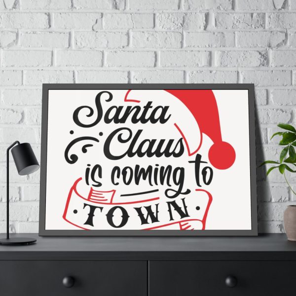 93854-143.jpg Santa Claus Typography Clipart Framed Poster