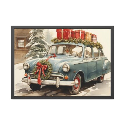 Vintage Christmas Card Framed Poster