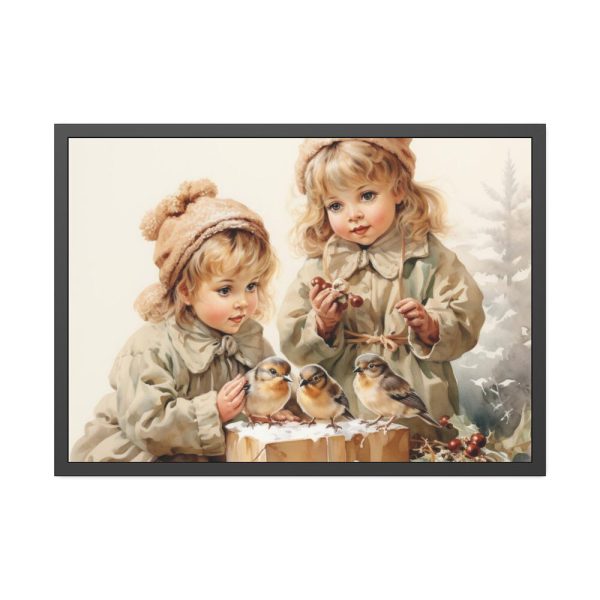93854-180.jpg Bird And Child Christmas Art Framed Poster