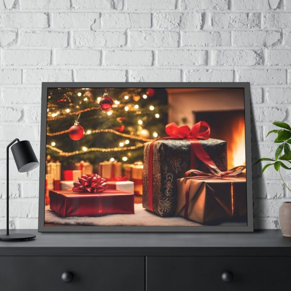 93854-199.jpg Christmas Gifts Fireplace Framed Poster