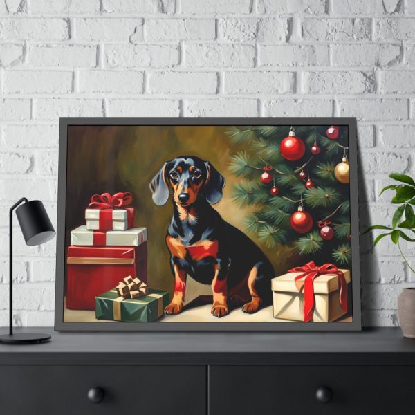 93854-207.jpg Dachshund Vintage Christmas Framed Poster