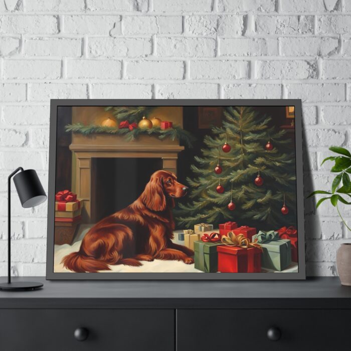 Irish Setter Vintage Christmas Framed Poster - Image 4