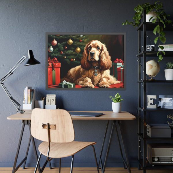 93854-226.jpg Cocker Spaniel Christmas Framed Poster