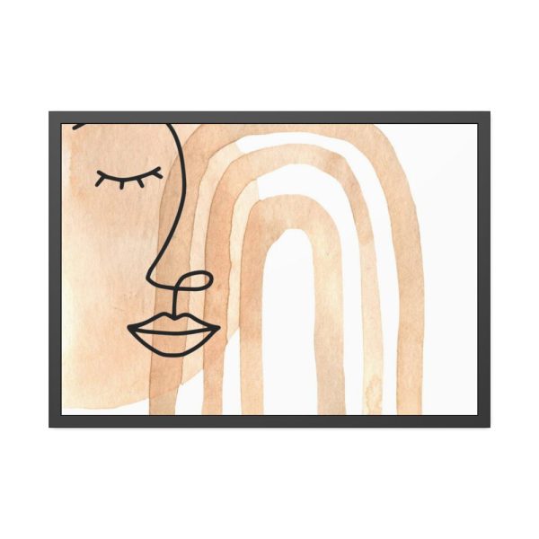 93854-252.jpg Boho Rainbow Line Art Face Framed Poster