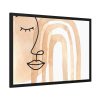 93854-253.jpg Boho Rainbow Line Art Face Framed Poster