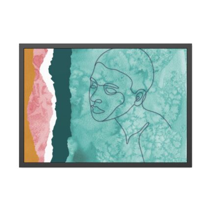 Abstract Black Woman Face Framed Poster