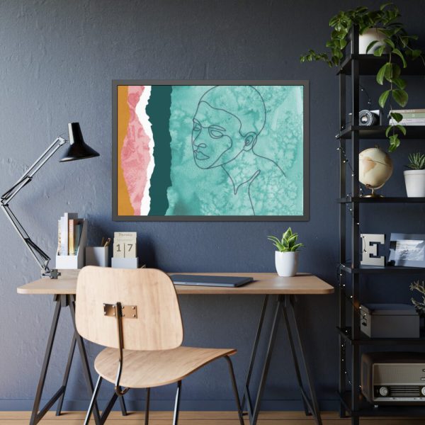 Abstract Black Woman Face Framed Poster