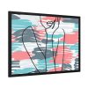 93854-285.jpg Line Drawing Of A Pondering Woman Framed Poster