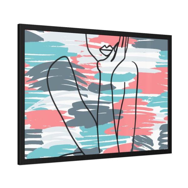 93854-285.jpg Line Drawing Of A Pondering Woman Framed Poster