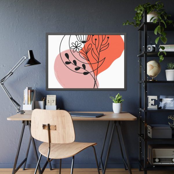 93854-294.jpg Abstract Line Art Plant And Moon Framed Poster
