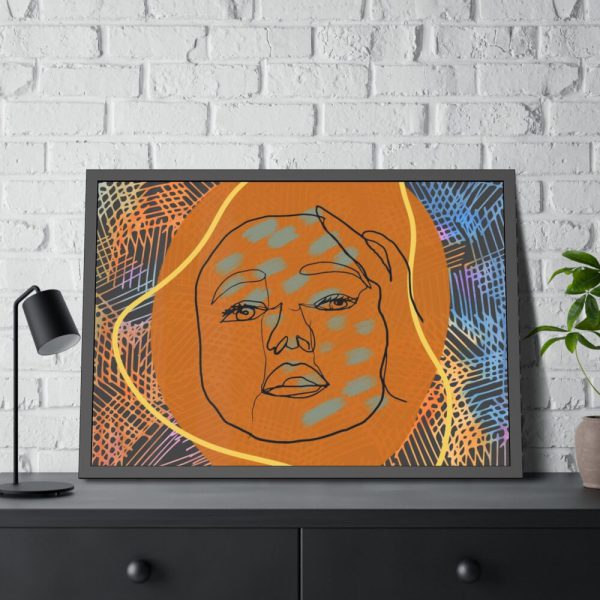 93854-315.jpg Abstract Minimalist Face Framed Poster
