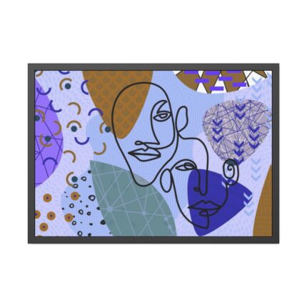 Line Art Abstract Face Illustration Framed Poster