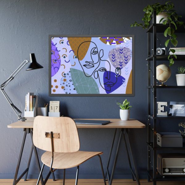 93854-322.jpg Line Art Abstract Face Illustration Framed Poster