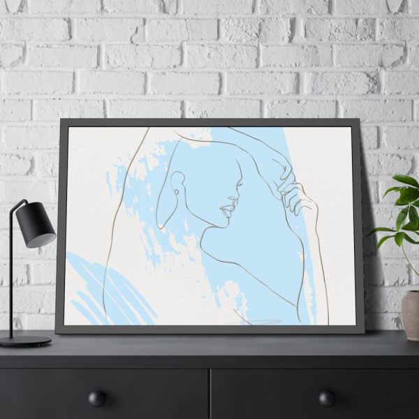 93854-327.jpg One Line Drawing Of a Lady Framed Poster